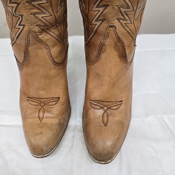 Jeenz Bootz Leather Hi Heel Boots Womens Size‎ 5.5M J504 USA Made Vintage - Picture 4 of 9